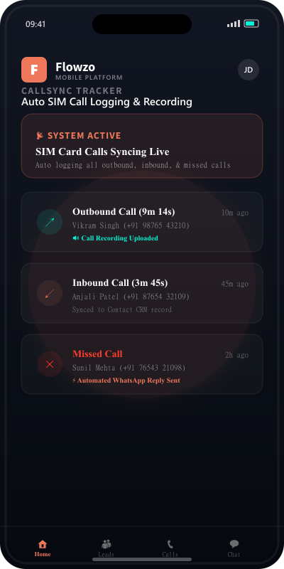 CallSync Tracker App Screen